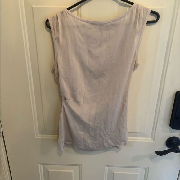 Diane Von Furstenberg Tan/White  Tie Front  Top - Picture 3 of 5